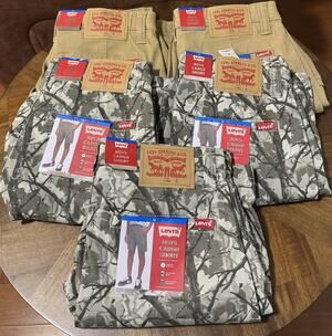 Levi’s Boys Cargo Shorts Size 12 NWT Lot 5 Camo Khaki Stretch Adjustable Waist